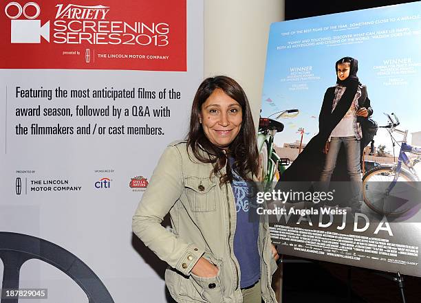 Director Haifaa Al-Mansour attends the 2013 Variety Screening Series Presents Sony Pictures Classics' "Wadjda" at ArcLight Hollywood on November 12,...