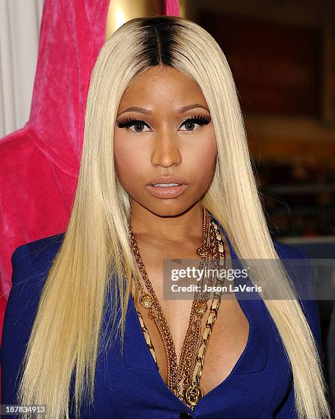 Nicki Minaj attends the launch of the Nicki Minaj Collection at KMart on October 15, 2013 in Los Angeles, California.