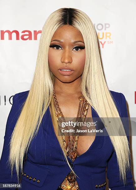 Nicki Minaj attends the launch of the Nicki Minaj Collection at KMart on October 15, 2013 in Los Angeles, California.