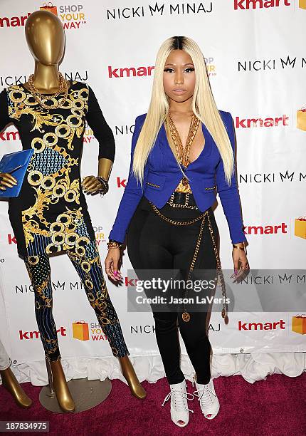 Nicki Minaj attends the launch of the Nicki Minaj Collection at KMart on October 15, 2013 in Los Angeles, California.