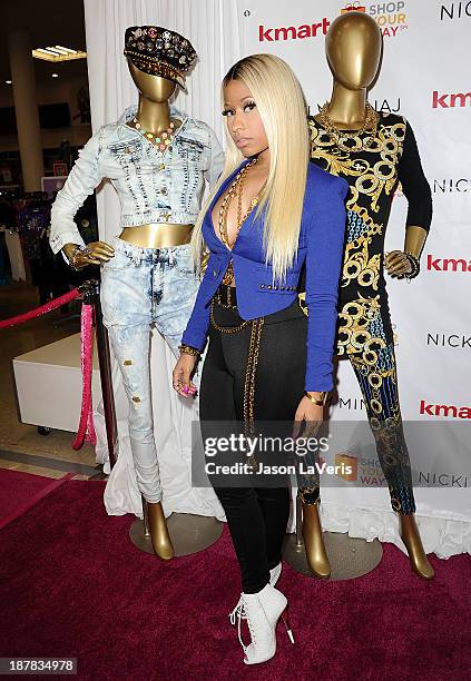 Nicki Minaj attends the launch of the Nicki Minaj Collection at KMart on October 15, 2013 in Los Angeles, California.