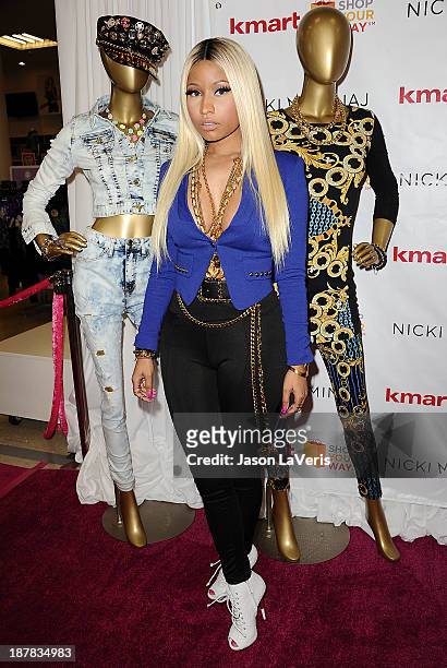 Nicki Minaj attends the launch of the Nicki Minaj Collection at KMart on October 15, 2013 in Los Angeles, California.