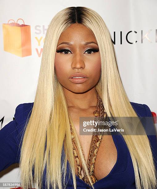 Nicki Minaj attends the launch of the Nicki Minaj Collection at KMart on October 15, 2013 in Los Angeles, California.