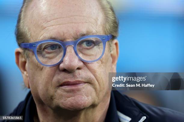 Los Angeles Chargers owner Dean Spanos looks on before the game between the Buffalo Bills and the Los Angeles Chargers at SoFi Stadium on December...