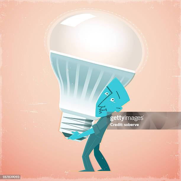 stockillustraties, clipart, cartoons en iconen met big idea - led-lampje