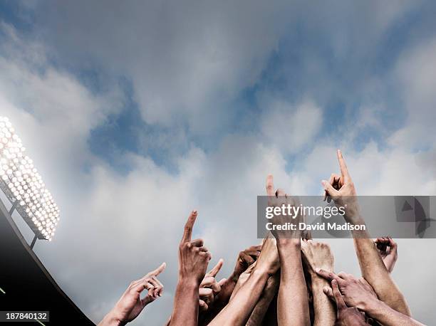 soccer team celebrates - sports fan stock pictures, royalty-free photos & images