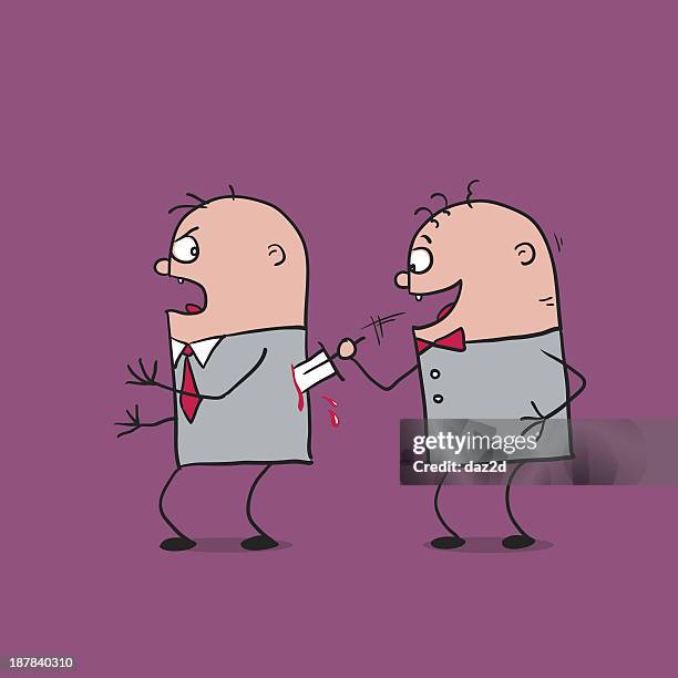 stab in the back - two faces stock illustrations
