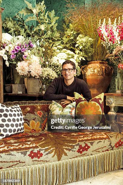 Florist Rambert Rigaud is photographed for AD Magazine on September 17, 2013 in Paris, France.