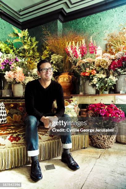 Florist Rambert Rigaud is photographed for AD Magazine on September 17, 2013 in Paris, France.