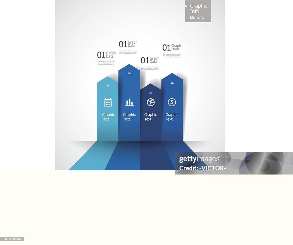 Vector illustration of blue bar graph