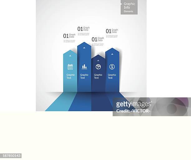 vector illustration of blue bar graph - reduction infographic stock illustrations