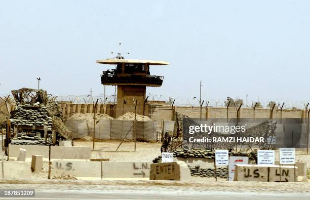 An image taken 02 May 2004 shows the entrance of Abu Ghraib prison west of Baghdad. The US-led coalition faced mounting pressure to allow an...