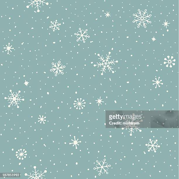 ilustrações de stock, clip art, desenhos animados e ícones de sem costura padrão de floco de neve - snowflake shape