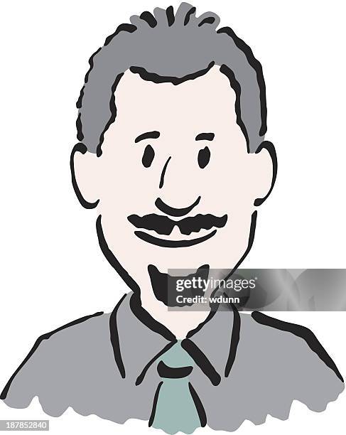 businessman with a mustache - movember stock illustrations