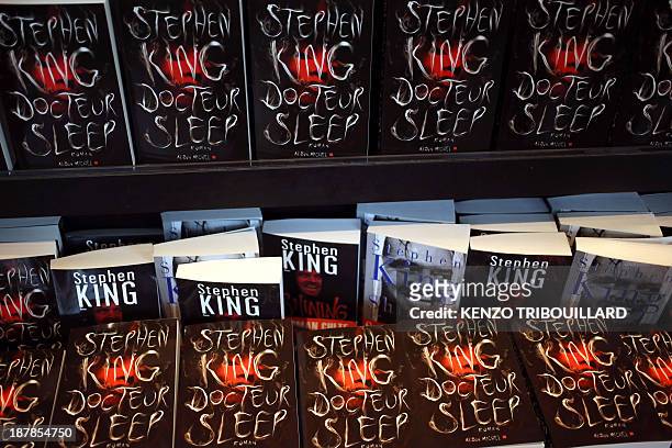 Copies of American author Stephen King's new book "Doctor Sleep", the sequel to his 1977 novel "The Shining", are displayed on November 13, 2013 in...