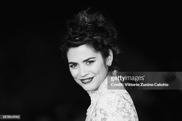 Actress Lorenza Izzo attends 'The Green Inferno' Premiere during The 8th Rome Film Festival at Auditorium Parco Della Musica on November 12, 2013 in...