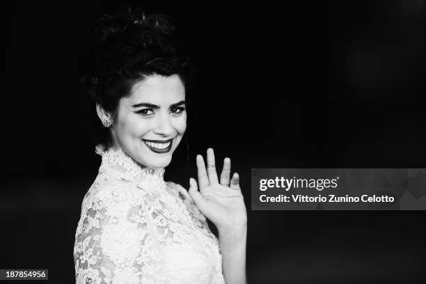 Actress Lorenza Izzo attends 'The Green Inferno' Premiere during The 8th Rome Film Festival at Auditorium Parco Della Musica on November 12, 2013 in...