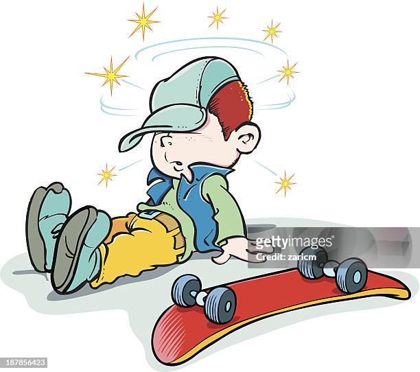 illustrations, cliparts, dessins animés et icônes de enfant et de skate-board - figure skating