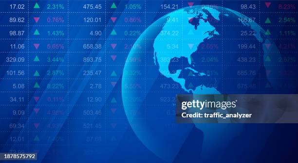 finance background - world map - mexico stock exchange stock illustrations