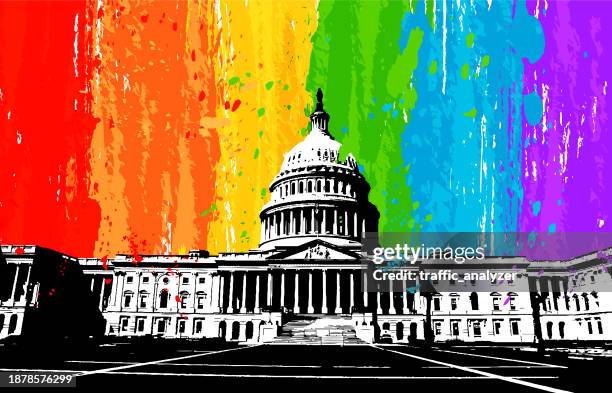 ilustrações, clipart, desenhos animados e ícones de washington dc - bandeira lgbt - igualdade no casamento