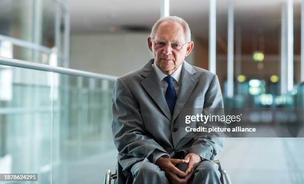 July 2018, Berlin: Former Bundestag President Wolfgang Schäuble sits outside his office in the German Bundestag after an interview. Former Bundestag...