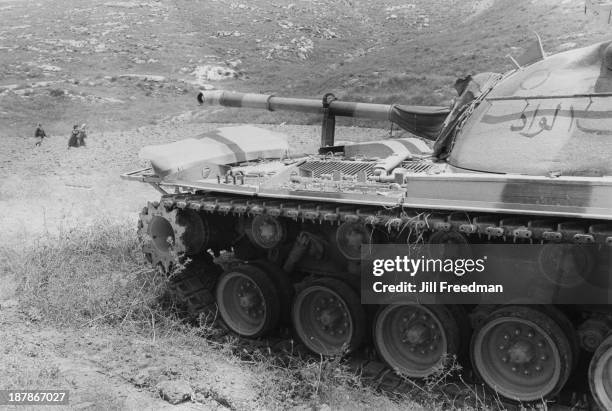 An abandoned Egyptian Army tank one month after the Six Day War ends, Jerusalem, 1967.