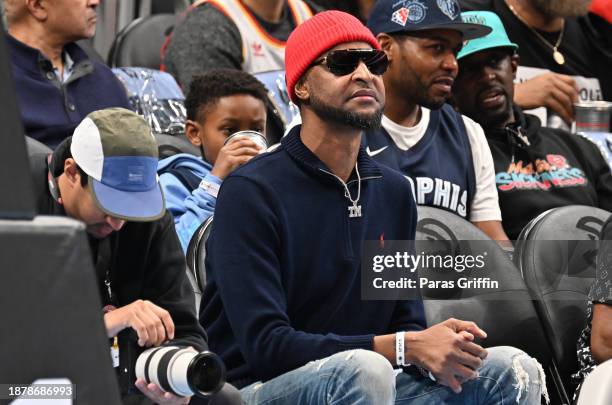 Tee Morant, father of Ja Morant of the Memphis Grizzlies, attends the game between the Memphis Grizzles and the Atlanta Hawks at State Farm Arena on...