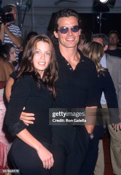 Actor Antonio Sabato, Jr. And girlfriend Kristin Rossetti attend the "Hollow Man" Westwood Premiere on August 2, 2000 at the Mann Village Theatre in...