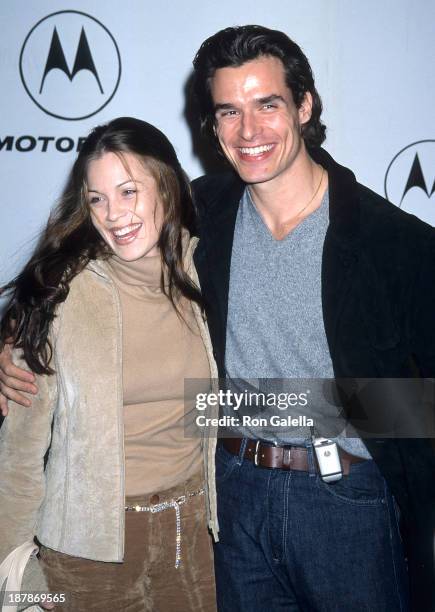 Actor Antonio Sabato, Jr. And girlfriend Kristin Rossetti attend Motorola's Second Annual Holiday Party on December 7, 2000 at Dream in Hollywood,...