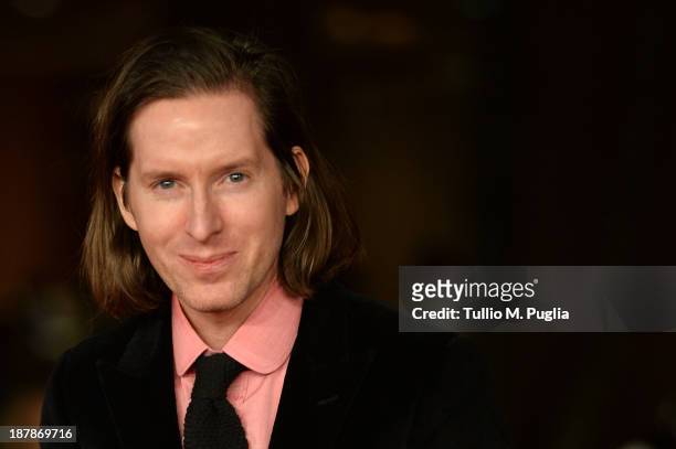 Director Wes Anderson attends Wes Anderson And Roman Coppola On The Red Carpet during The 8th Rome Film Festival at Auditorium Parco Della Musica on...