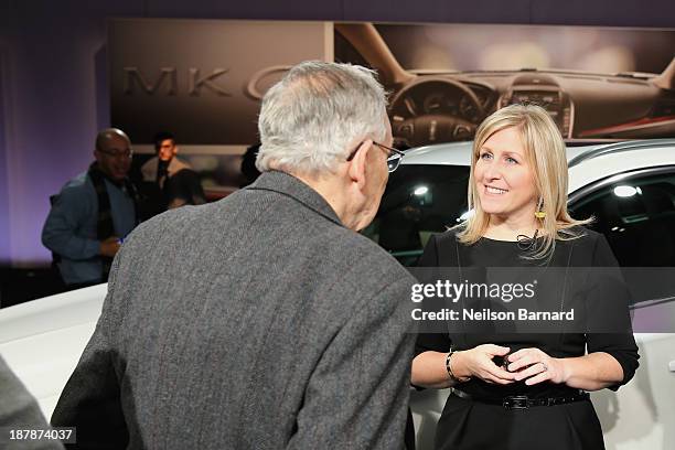 Lincoln Vehicles Chief Engineer Lisa Drake speaks at the reveal event for the all-new 2015 Lincoln MKC on November 13, 2013 in New York City.