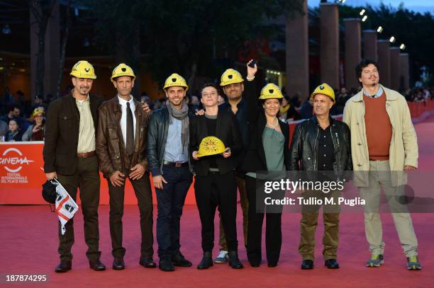 Director Valentina Pedicini and cast attend 'Dal Profondo' Premiere during The 8th Rome Film Festival at Auditorium Parco Della Musica on November...