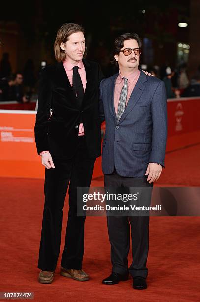 Wes Anderson And Roman Coppola On The Red Carpet during The 8th Rome Film Festival on November 13, 2013 in Rome, Italy.