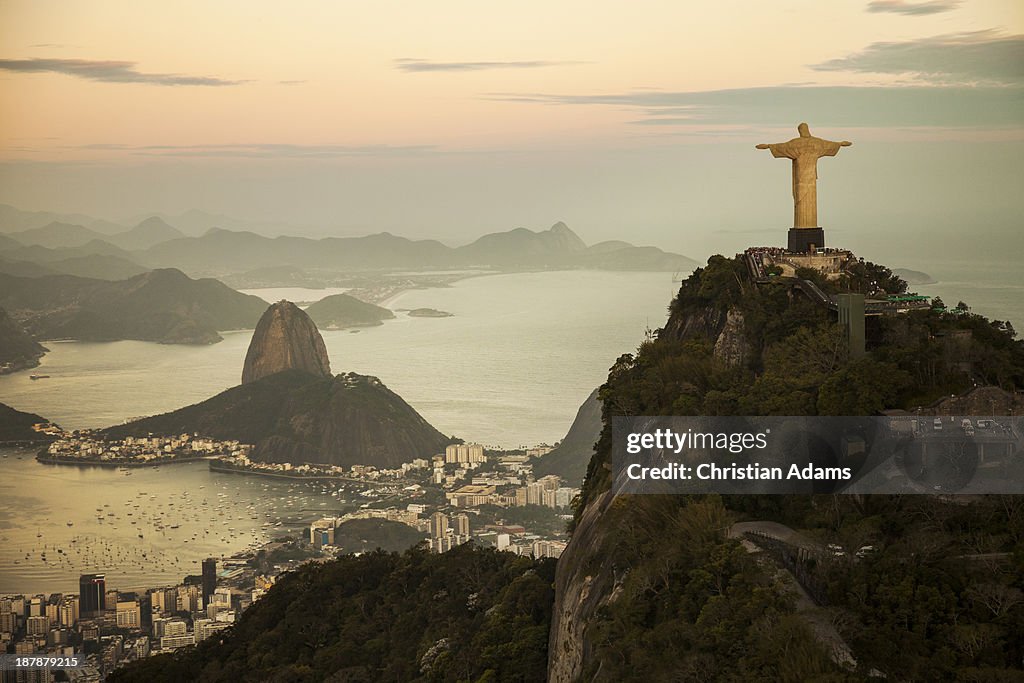 View of Rio de Janeiro at dusk