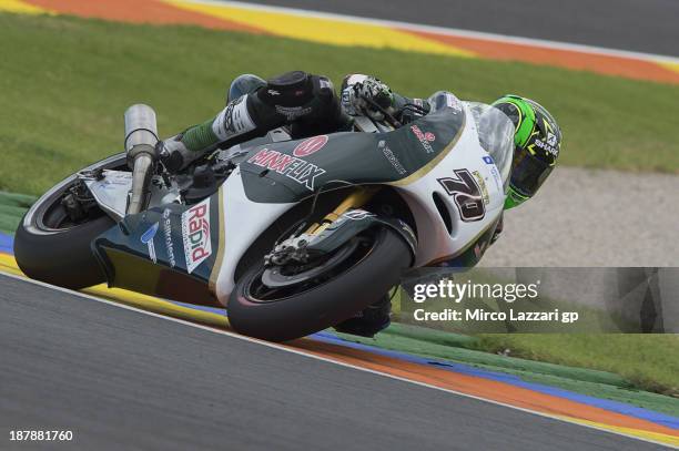 Michael Laverty of Great Britain and Paul Bird Motorsport rounds the bend during the MotoGP Tests in Valencia - Day 3 at Ricardo Tormo Circuit on...
