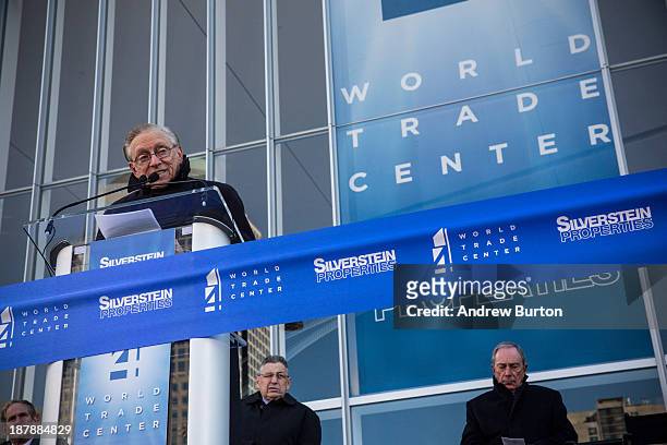 Larry Silverstein, chairman of Silverstein Properties and the developer who held the lease to the World Trade Center buildings in 2001, speaks at the...