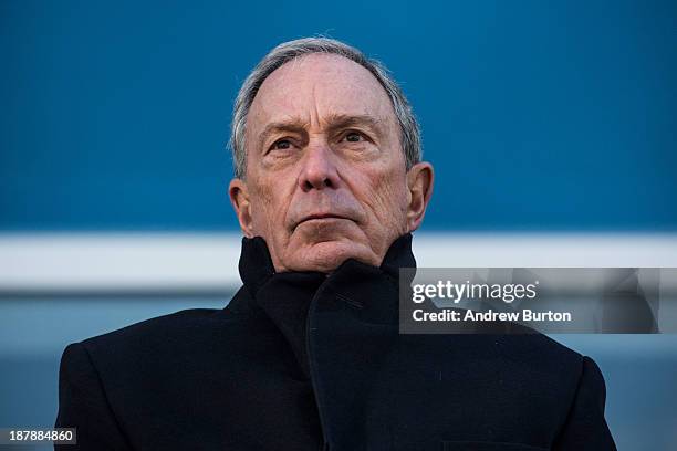 Outgoing Mayor of New York City Michael Bloomberg speaks at the opening ceremony of Four World Trade Center, the first tower to open at the original...