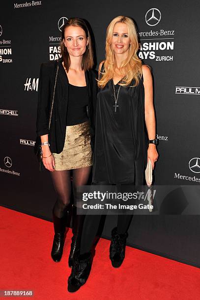 Claudia Laesser arrives at the Mercedes-Benz Fashion Days Zurich 2013 on November 13, 2013 in Zurich, Switzerland.