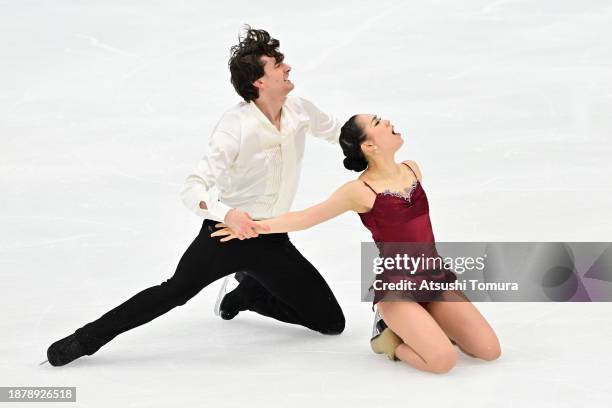 Misato Komatsubara and Takeru Komatsubara compete in the Ice Dance Free Dance during day four of the 92nd All Japan Figure Skating Championships at...