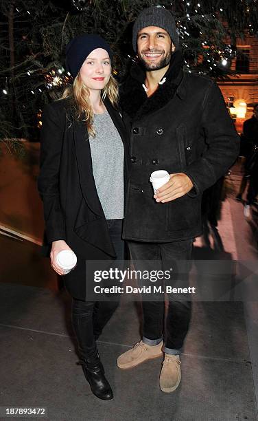 Rachel Hurd Wood and Kayvan Novak attend the VIP launch of 'Coach Presents Skate' at Somerset House on November 13, 2013 in London, England.