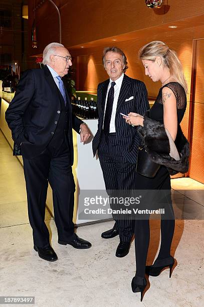 Pippo Baudo, Luca Cordero di Montezemolo and his wife Ludovica Andreoni attend the Gala Telethon 2013 Roma during The 8th Rome Film Festival on...