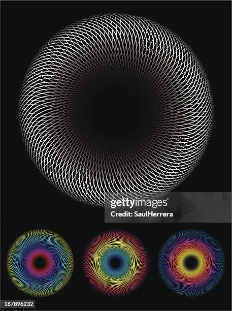 spirograph image - double rainbow stock illustrations