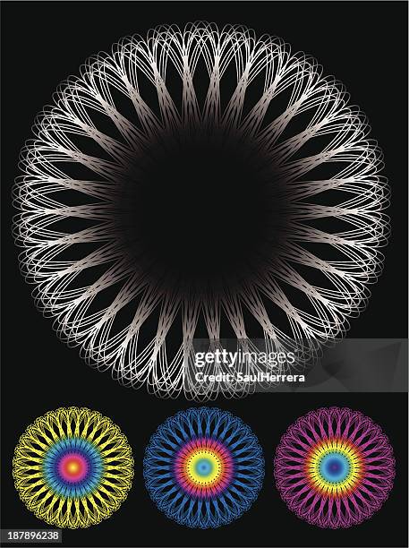 spirograph image - double rainbow stock illustrations