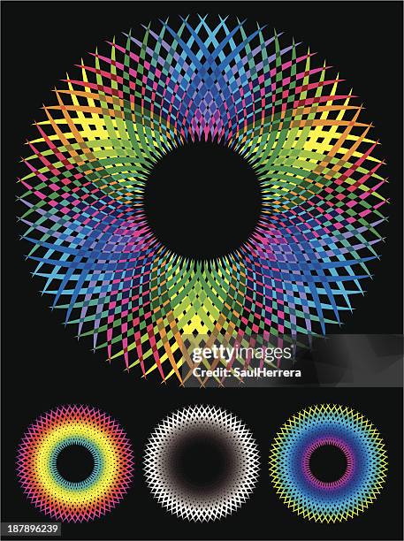 spirograph image - double rainbow stock illustrations