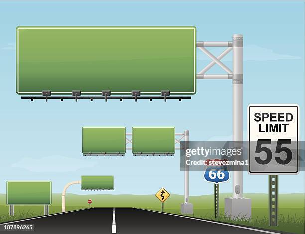 beschilderung - billboard highway stock-grafiken, -clipart, -cartoons und -symbole