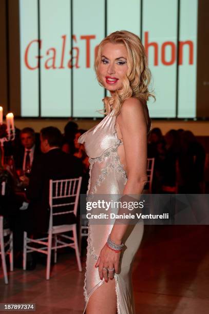 Valeria Marini attends the Gala Telethon 2013 Roma during The 8th Rome Film Festival on November 13, 2013 in Rome, Italy.