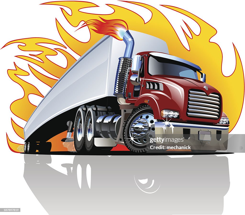 Vector De Dibujos Animados De Camiones De Productos Repaint Un Clic  Ilustración de stock - Getty Images