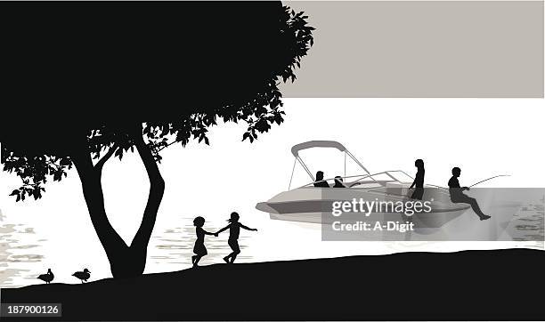 boating - motorboating stock illustrations