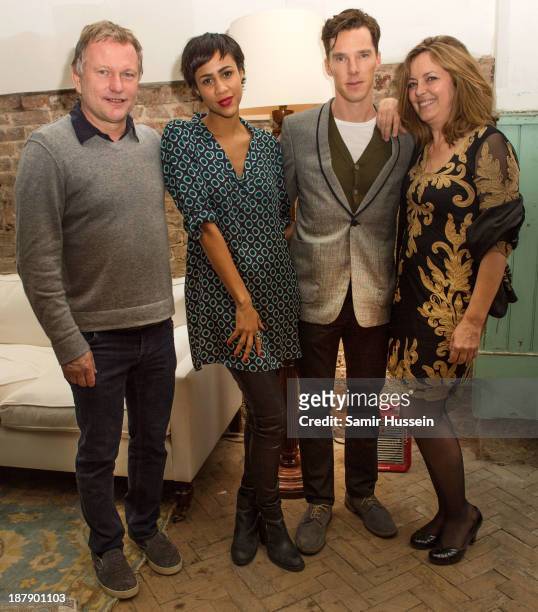 Nick Jones, Zawe Ashton, Benedict Cumberbatch and Greta Scacchi attend the Soho House and Grey Goose party to celebrate the CineCity film festival on...