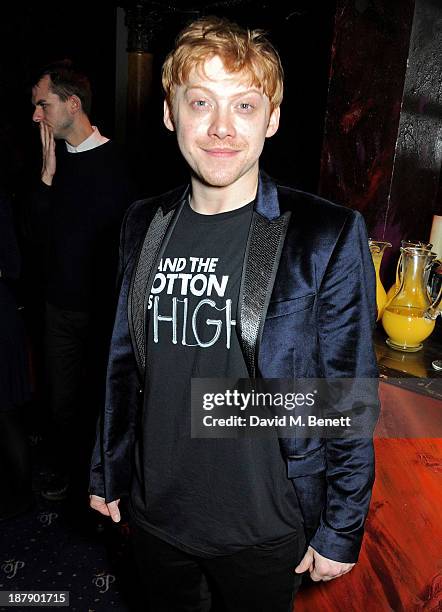 Cast member Rupert Grint attends an after party celebrating the press night performance of 'Mojo' at Cafe de Paris on November 13, 2013 in London,...